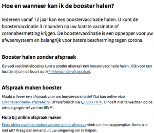 Booster informatie 